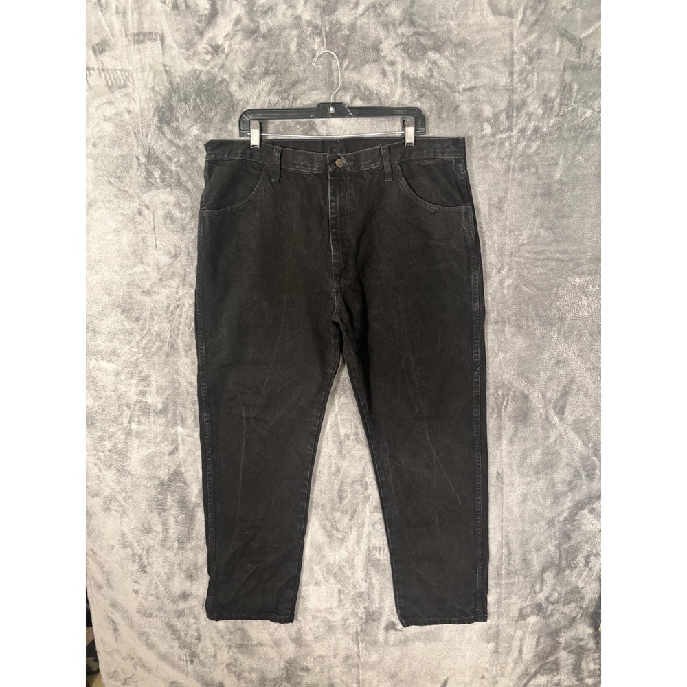 Rustler Mens Relaxed Fit Black Denim Jeans Workwear Pants 40x29